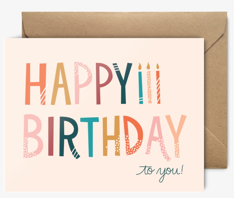 Happy Birthday Type Card, transparent png #2601898