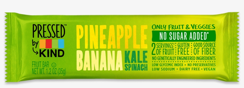 Pineapple Banana Kale Spinach - Pressed By Kind Fruit Bars, transparent png #2602044