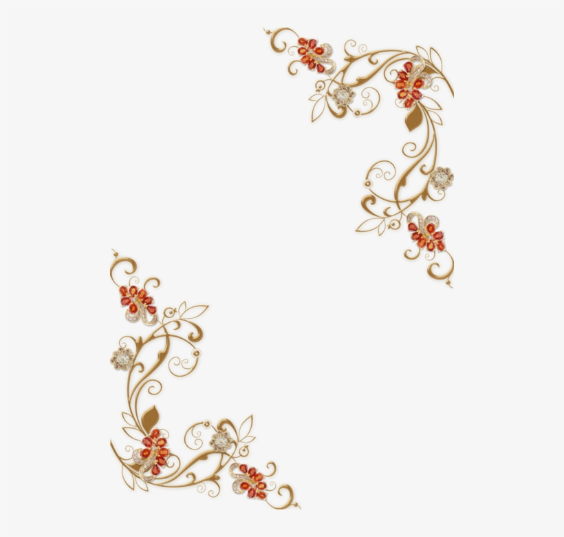 Golden Floral Border Png Photo - 花 装飾 イラスト フリー, transparent png #2602330