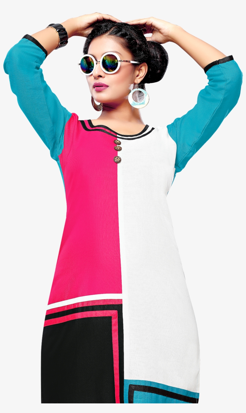 Yuri's Multicoloured Cotton Straight Kurti - Kurti Top, transparent png #2602680