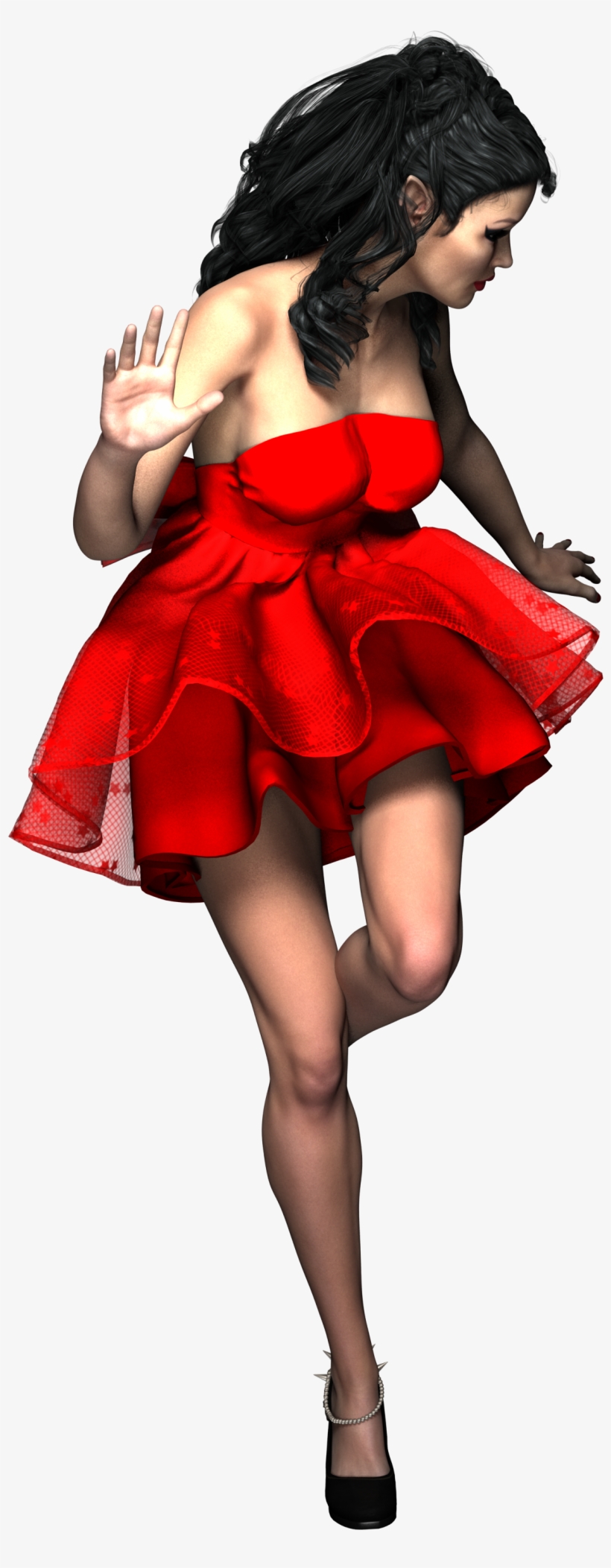 Lady Elf Red Dress Girl Woman 1073734 - Woman In Red Dress Png, transparent png #2602705