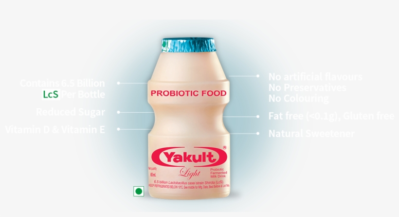 Yakult - Light Bottle - Yakult Danone India Pvt. Ltd., transparent png #2603050
