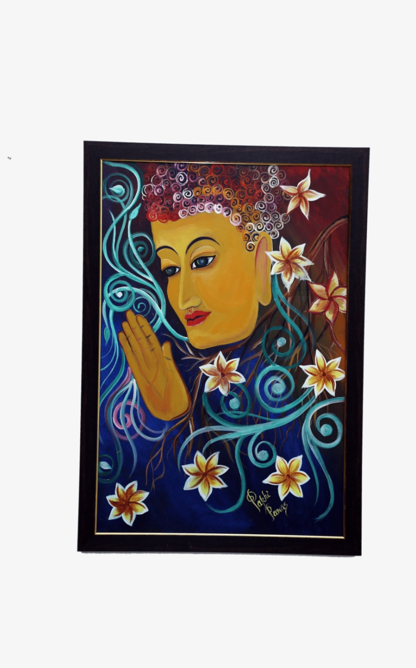 Buy Hand Made Painting Lord Budha Online - Painting, transparent png #2603497