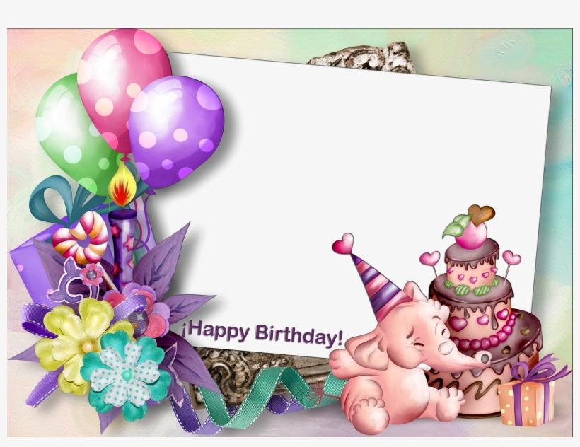 Frames Birthday Greetings Or Invitations - Happy Birthday Photo Editor, transparent png #2603520