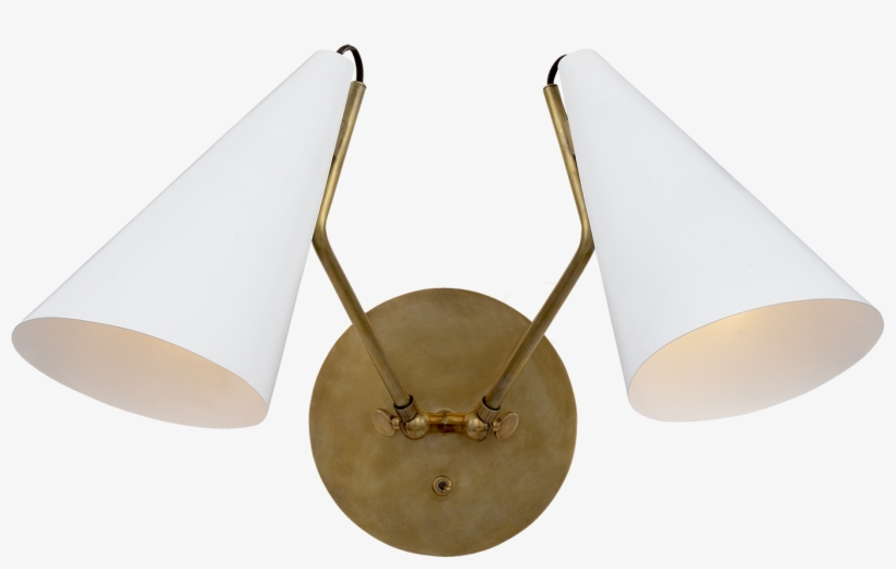Wall Lights - Clemente Double Sconce - Antiqued Brass - Aerin, transparent png #2603936