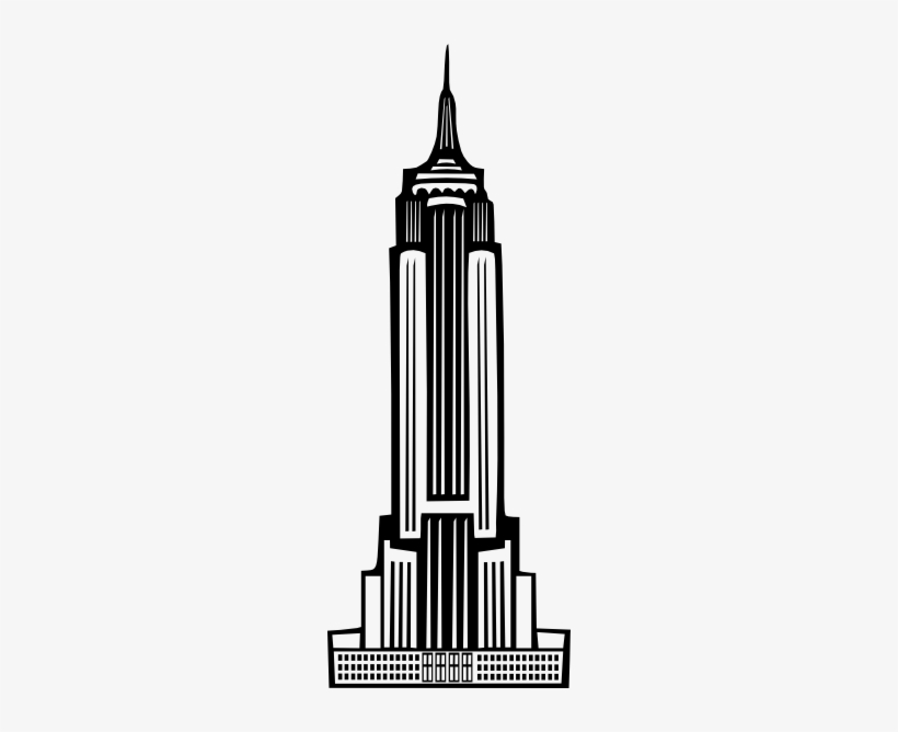 Empire State Building Simple Drawing, transparent png #2604882