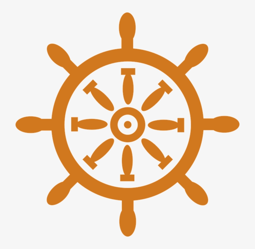 Icon Sources - Orange And White Flag With Wheel, transparent png #2605499