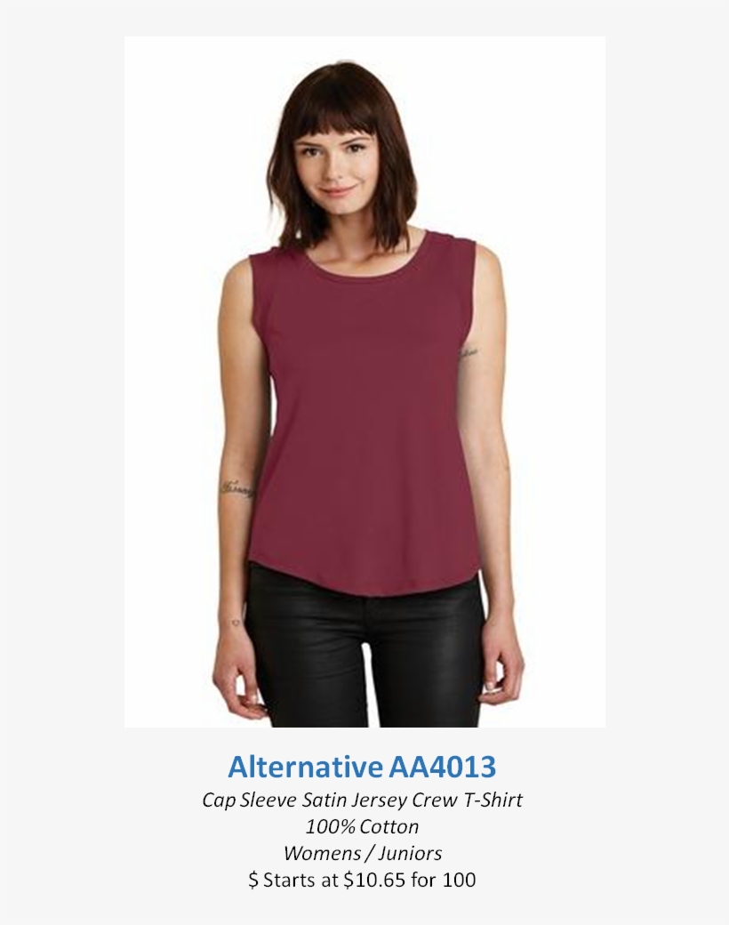 Alternative Aa4013 - Karma Cap Sleeve Tank/black, transparent png #2605796