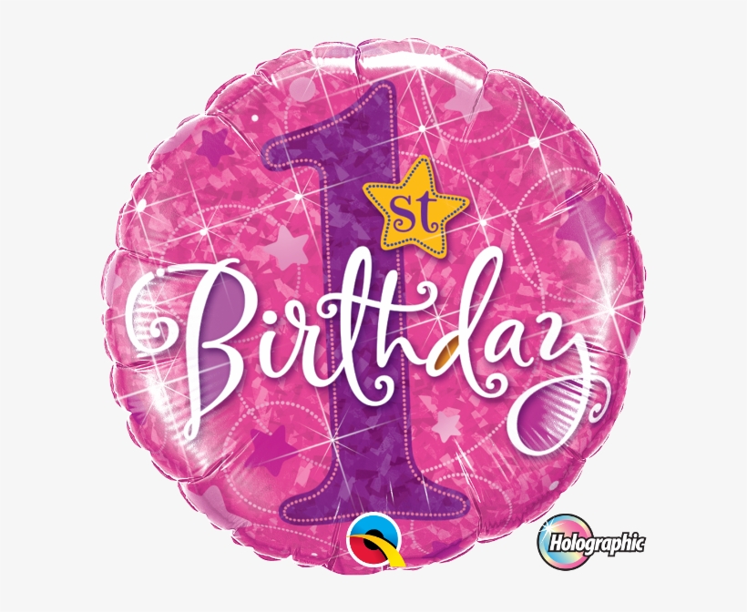 1st Birthday Pink Foil - 1st Birthday Balloons Png, transparent png #2606014