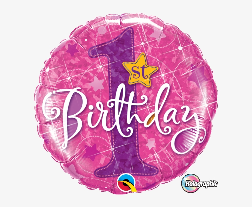 1st Birthday Pink Foil - 1st Birthday Balloons Png, transparent png #2606014