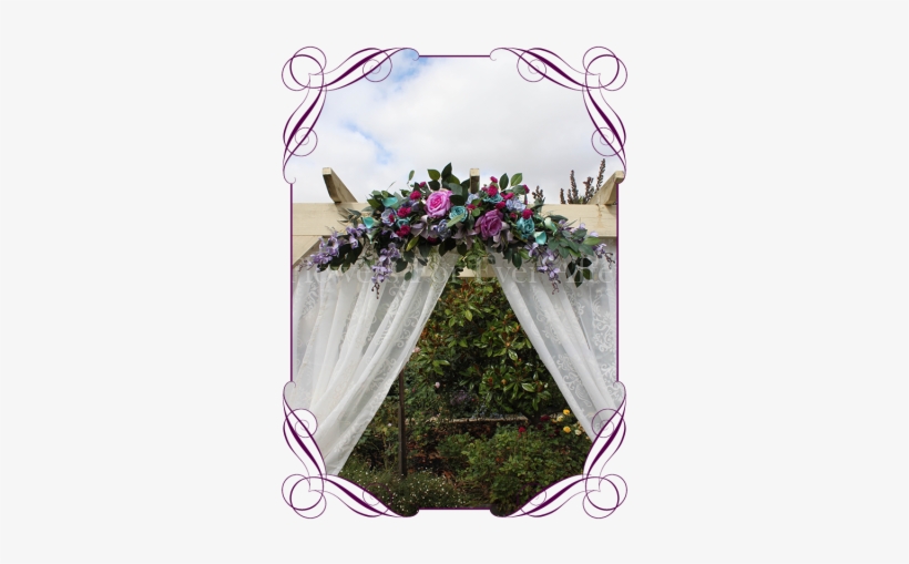 Casey Aqua Lilac Wedding Arbor / Arch / Table Decoration - Flower Bouquet, transparent png #2606188