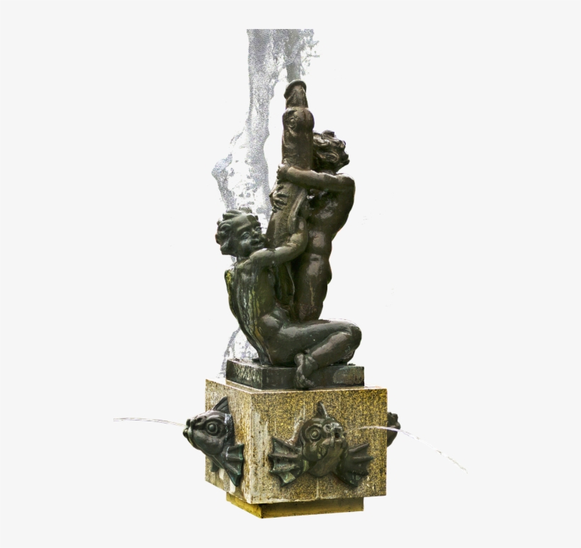 Fountain Figures,fountain,bronze Figures,water,water - Air Mancur Png, transparent png #2606374