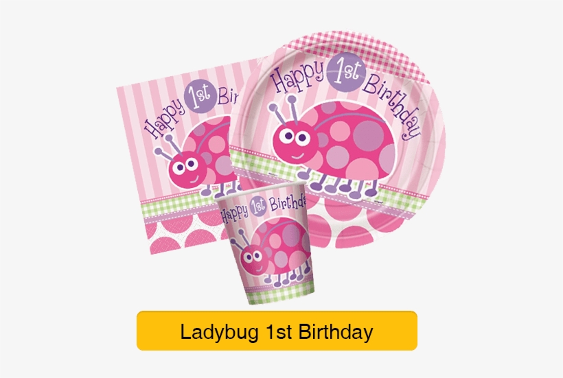 1st Birthday La - First Birthday Ladybug Plates, Pack Of Eight, transparent png #2606428
