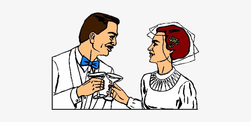 Svg Black And White Groom And Bride Clipart - Wedding Reception Transparent Cartoon Png, transparent png #2606628