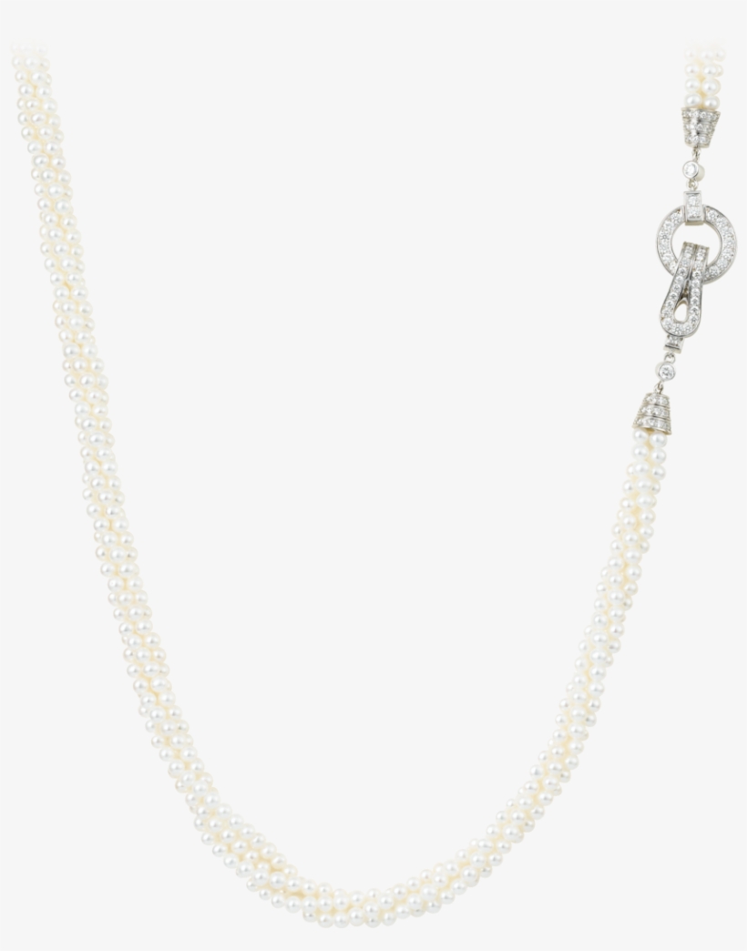 Agrafe Necklace, White Gold, Set With 122 Brilliant-cut - Necklace, transparent png #2607141