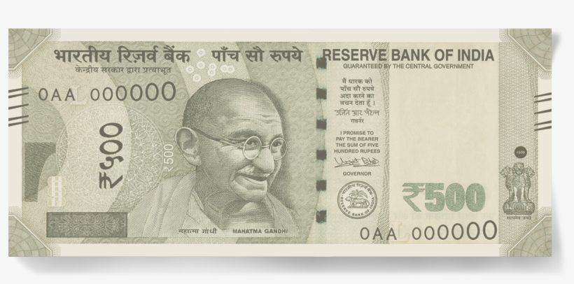 Rbi - 500 Rupees Note, transparent png #2607206