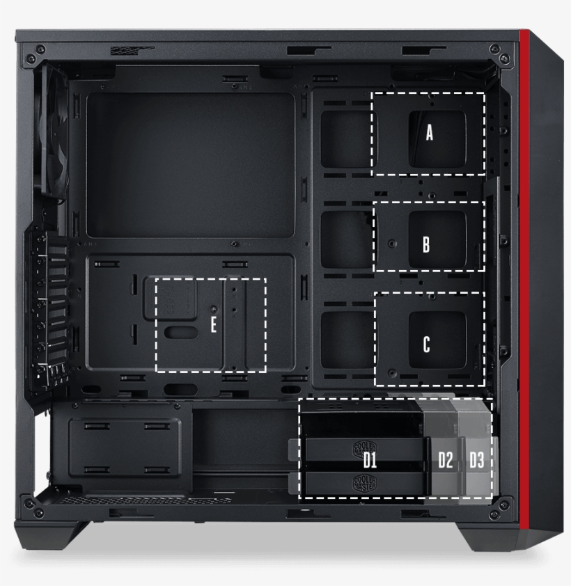 Tray Cut-outs Also Allow For The Easy Mounting And - Cooler Master Masterbox 5 Mid-tower Atx Case, transparent png #2607513
