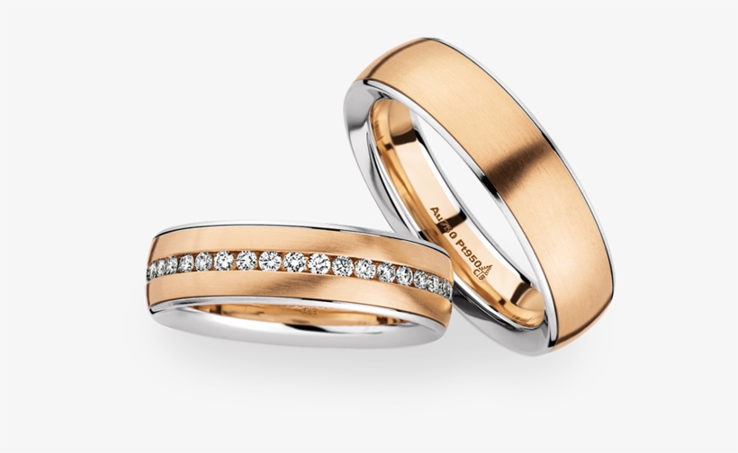 1356109339 - Gold Platinum Wedding Bands, transparent png #2607551