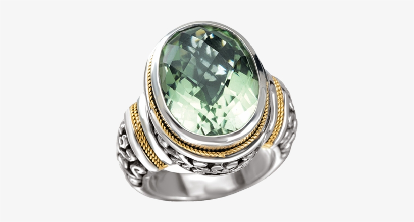 Eleganza Ring 04 - Avanti Sterling Silver And 18k Yellow Gold Green Amethyst, transparent png #2607734