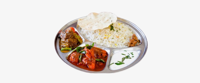 Non Veg & Veg Thali - Indian Food Plate Png, transparent png #2607818