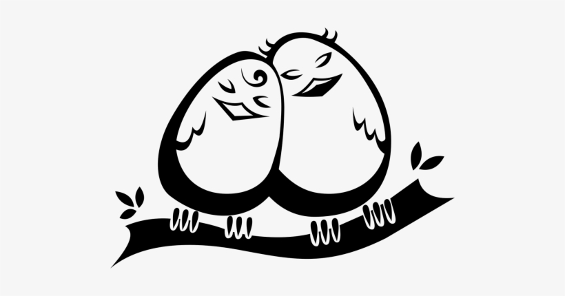 Love - Love Birds Clipart Black And White, transparent png #2608196
