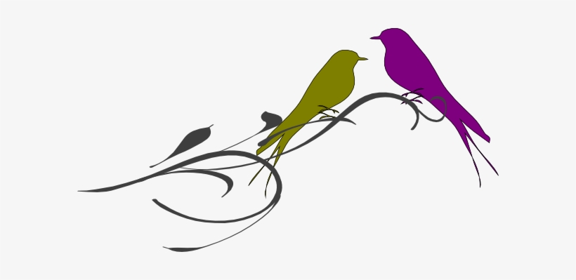 This Free Clipart Png Design Of Love Birds On A Branch, transparent png #2608388
