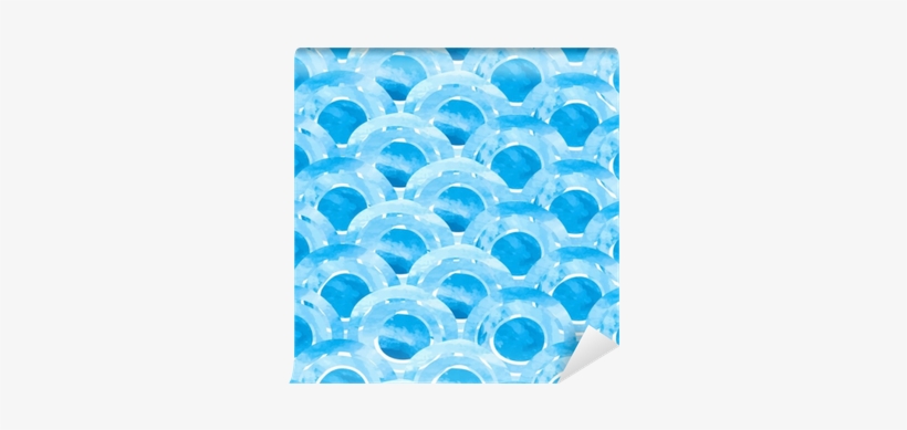Watercolor Blue Abstract Waves - Circle, transparent png #2608733
