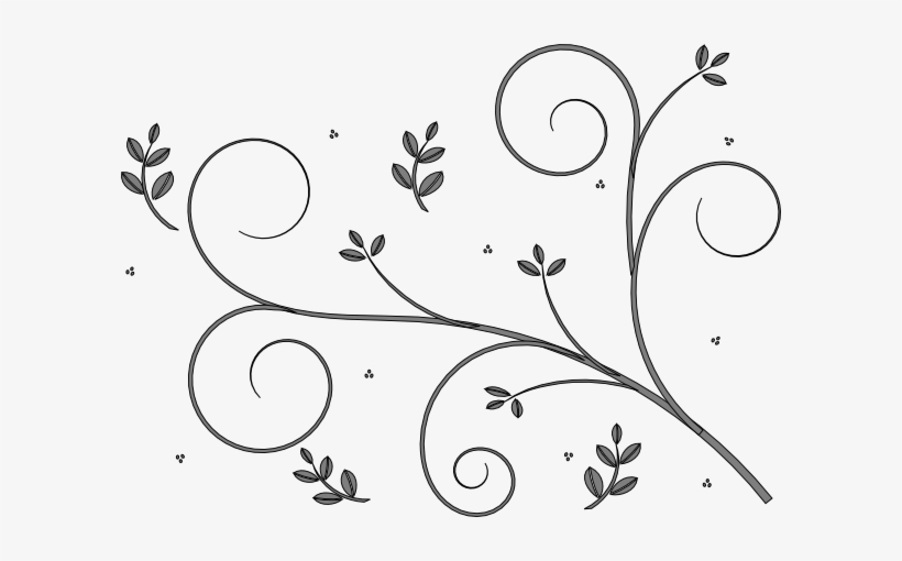Grey Backwards Floral Design Clip Art - Grey Floral Design Png, transparent png #2608916
