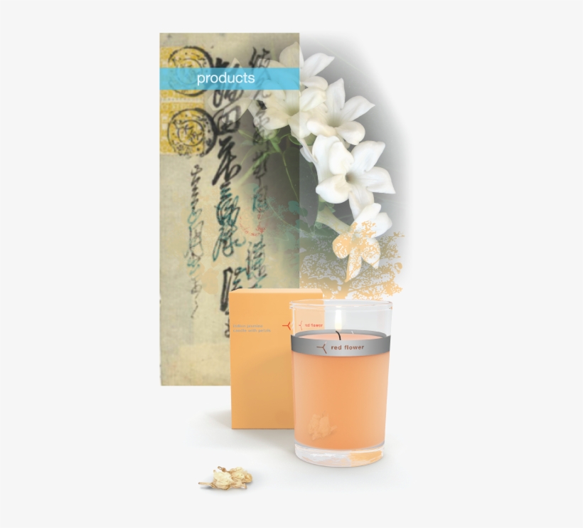 Indian Jasmine Petal Topped Candle - Red Flower Indian Jasmine Petal Top Candle, transparent png #2609053