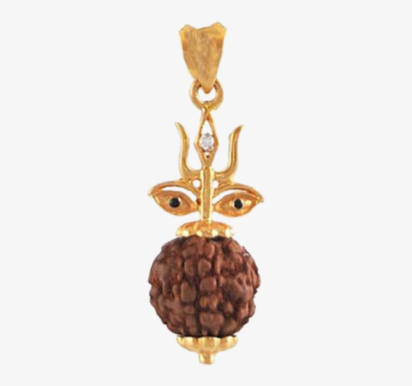 Trishul Eye Rudraksha Gold Pendant - Locket, transparent png #2609886