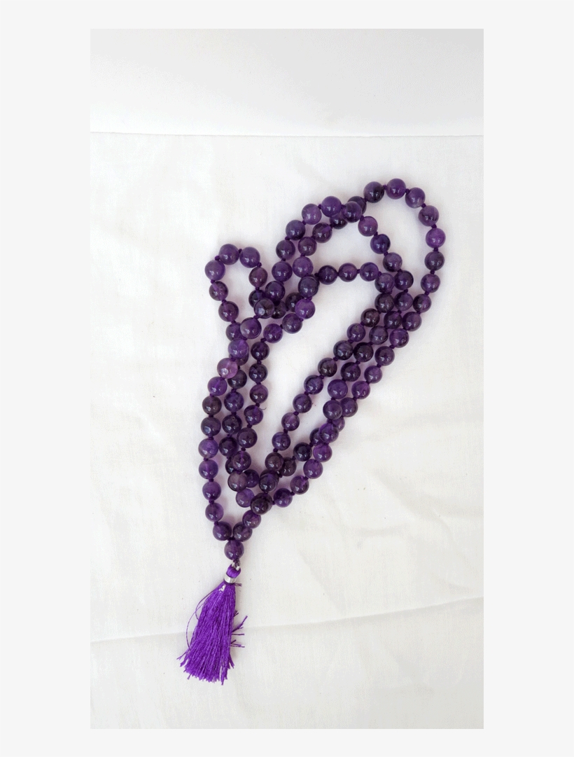 108-bead Amethyst Mala, Knotted - Bead, transparent png #2610332