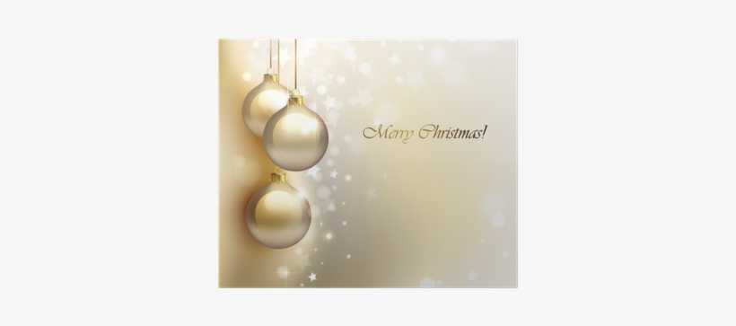 Christmas Background With Gold Evening Balls Poster - A Golden Christmas, transparent png #2611554
