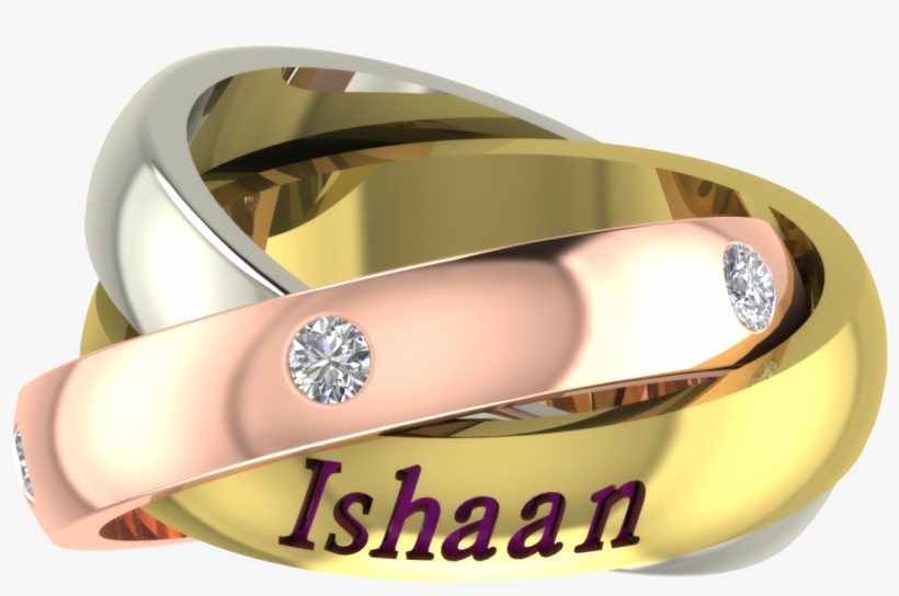Custom Made Trinity Rings With Names - Wedding Ring, transparent png #2611904