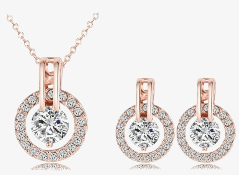 Jeminee Jewellery Angelina Rose Gold Crystal Necklace - Rose Gold 18k Necklac, transparent png #2612452