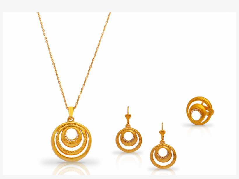 Dakkak 18k Gold Plated Round Shape Designed Jewellery - Gold, transparent png #2612687