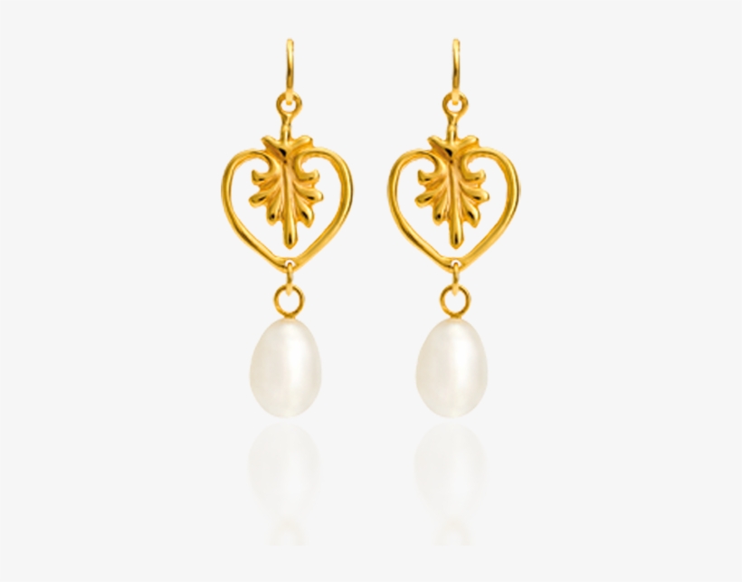 Anthemion Earrings In 18kt Yellow Gold Set With Pearls - Earrings, transparent png #2612811