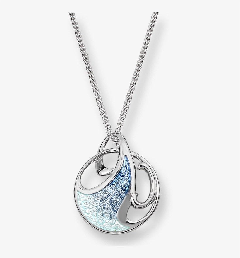 Nicole Barr Designs Fine Enamels Silver Art Nouveau - C Horner Style Silver Enamel Necklace - Blue, transparent png #2613100