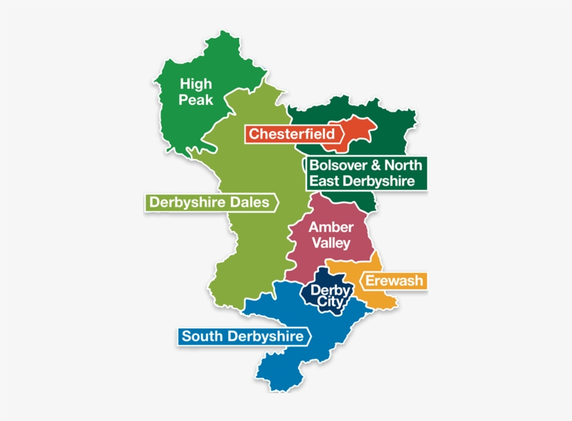 Map - Derbyshire County Map, transparent png #2613492