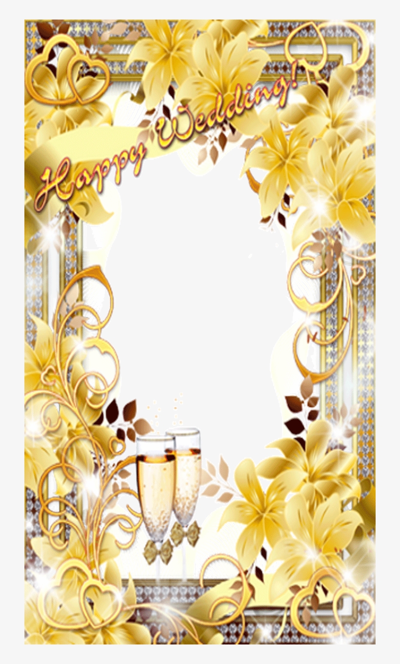 Wedding Photo Frame - Yellow Wedding Png Photo Frame, transparent png #2613782