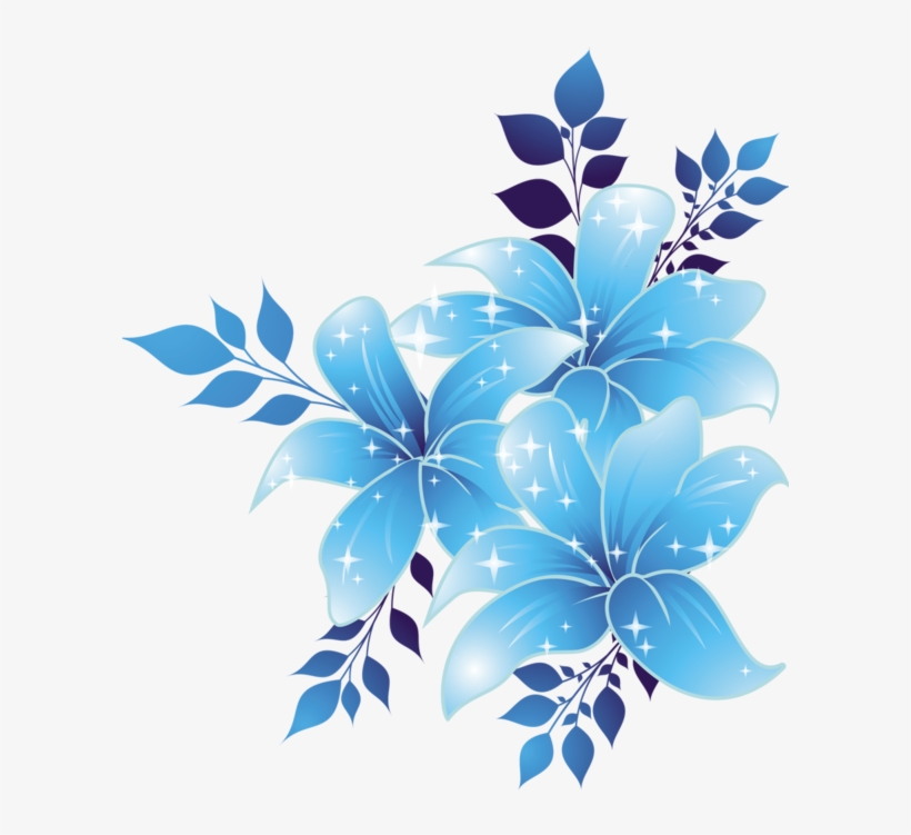 Free Download Blue Flowers Png Clipart Borders And - Blue Flower Design Border, transparent png #2613794