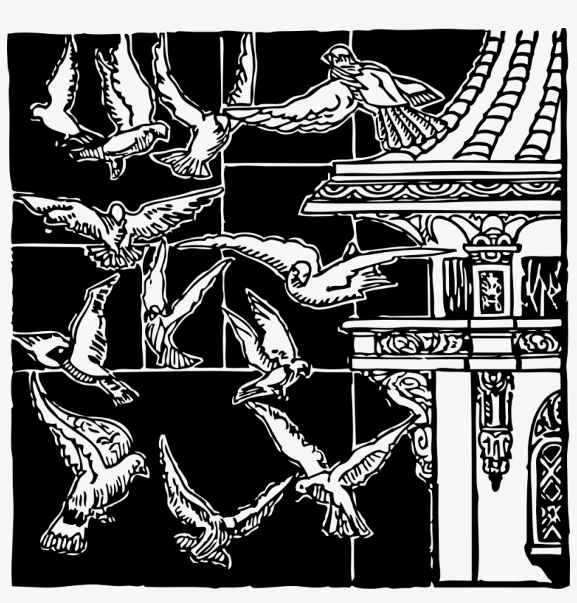 Free Vector Pigeons In Flight Clip Art - Pigeons In Flight, transparent png #2613823