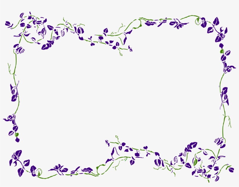 Purple Floral Border Clipart - Lavender Clip Art Border, transparent png #2614084