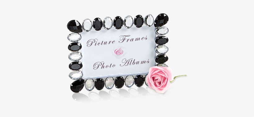 Picture Frames & Photo Albums - Black & White Bling Place Card Photo Frame Favors, transparent png #2614224