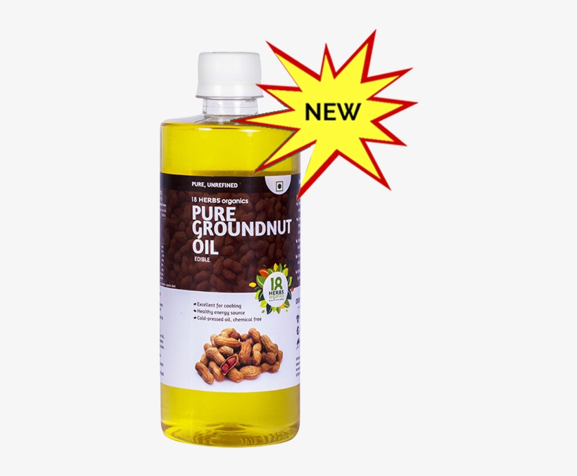 18 Herbs Organics Pure Edible Groundnut Oil - Ghee, transparent png #2614250