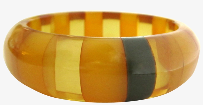 Laminated Bakelite Bracelet, Apple Juice Striped Bangle - Bangle, transparent png #2614909