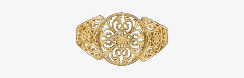 Bangle Bracelets - Filigree Design Cuff Bracelet In 14k Yellow Gold, transparent png #2615049