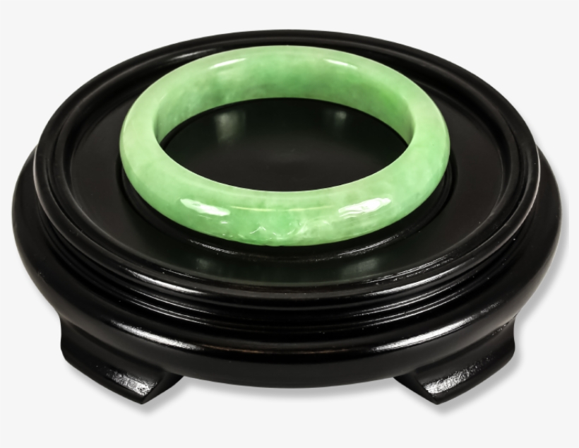 55mm Natural Green Jadeite Jade Smooth One-piece Bangle, transparent png #2615354
