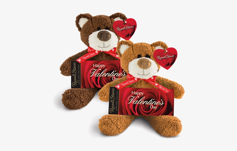 Russell Stover Solid Milk Chocolate Valentine Candy - Solid Milk Chocolate Roses Valentine Bar With Bear,, transparent png #2615679