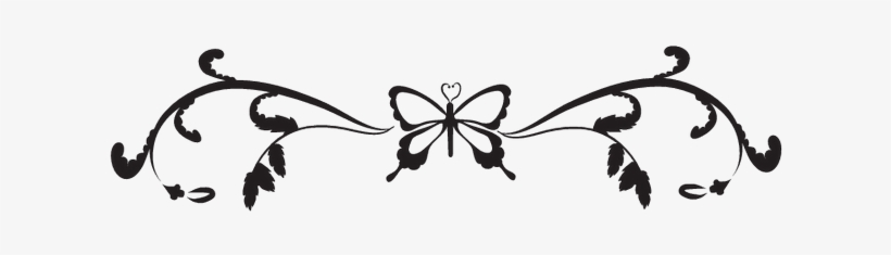 Black Butterfly Border Png - Butterfly Border Design Black, transparent png #2615891