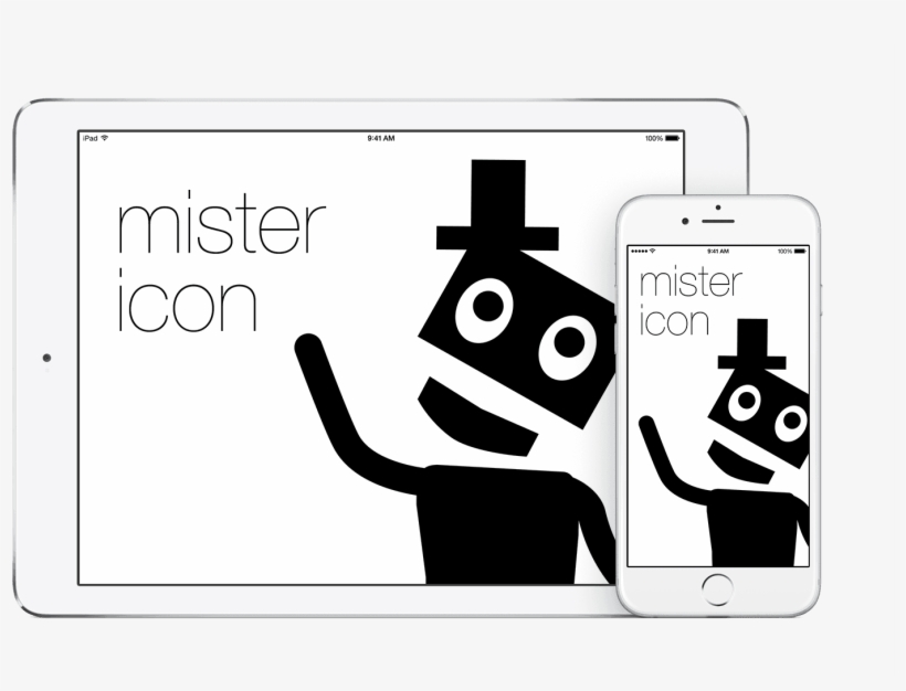 Mister Icon App Running On Iphone 6 And Ipad Air - Smartphone, transparent png #2615931